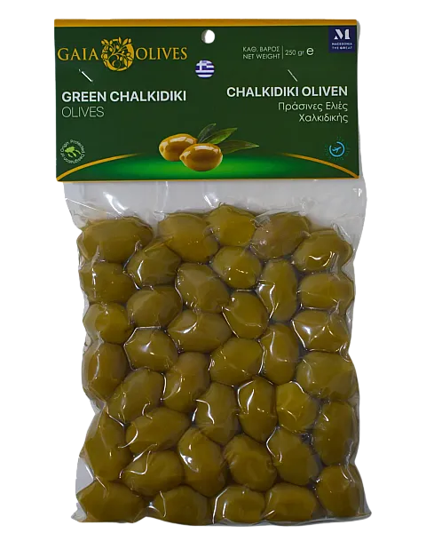Πράσινες Ελιές Χαλκιδικής Vacuum Gaia Olives (250 γρ.)